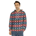 Scandinavian Christmas Pattern Print Men's Velvet Pullover Hoodie
