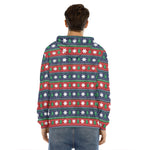 Scandinavian Christmas Pattern Print Men's Velvet Pullover Hoodie