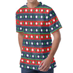 Scandinavian Christmas Pattern Print Men's Velvet T-Shirt