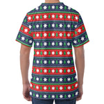 Scandinavian Christmas Pattern Print Men's Velvet T-Shirt