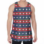 Scandinavian Christmas Pattern Print Men's Velvet Tank Top