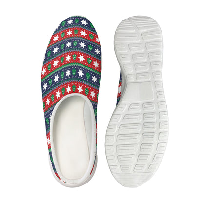 Scandinavian Christmas Pattern Print Mesh Casual Shoes