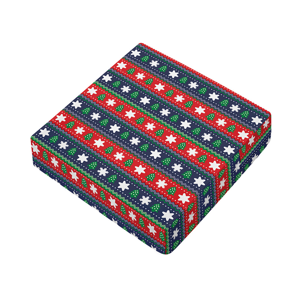 Scandinavian Christmas Pattern Print Outdoor Seat Cushion Cover