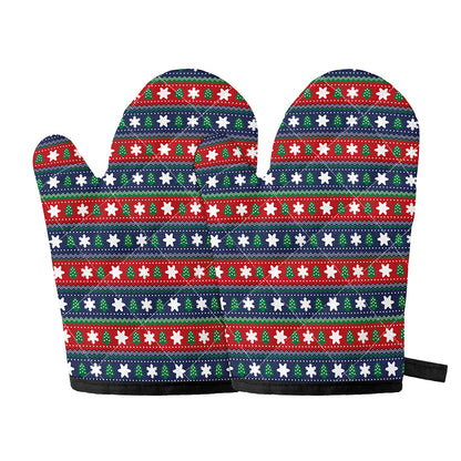 Scandinavian Christmas Pattern Print Oven Mitts