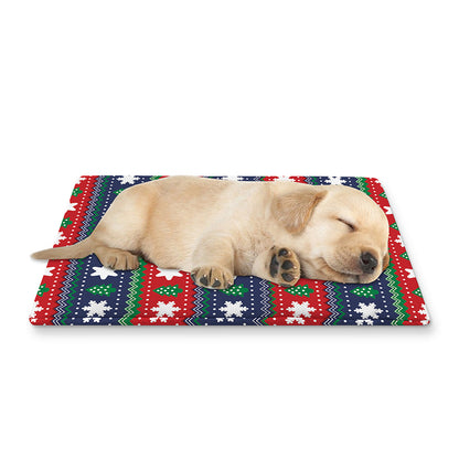 Scandinavian Christmas Pattern Print Pet Cooling Mat Cover