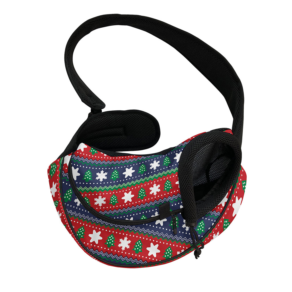 Scandinavian Christmas Pattern Print Pet Sling Carrier