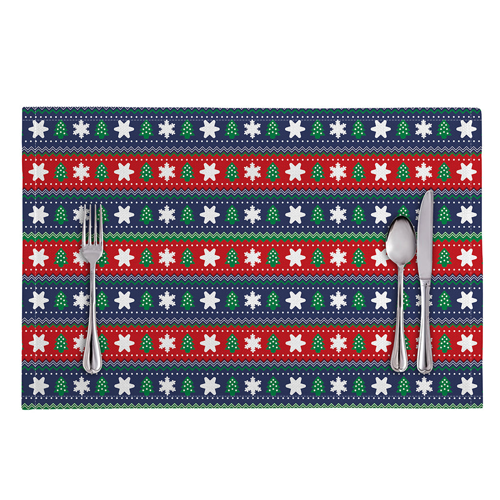 Scandinavian Christmas Pattern Print Placemat