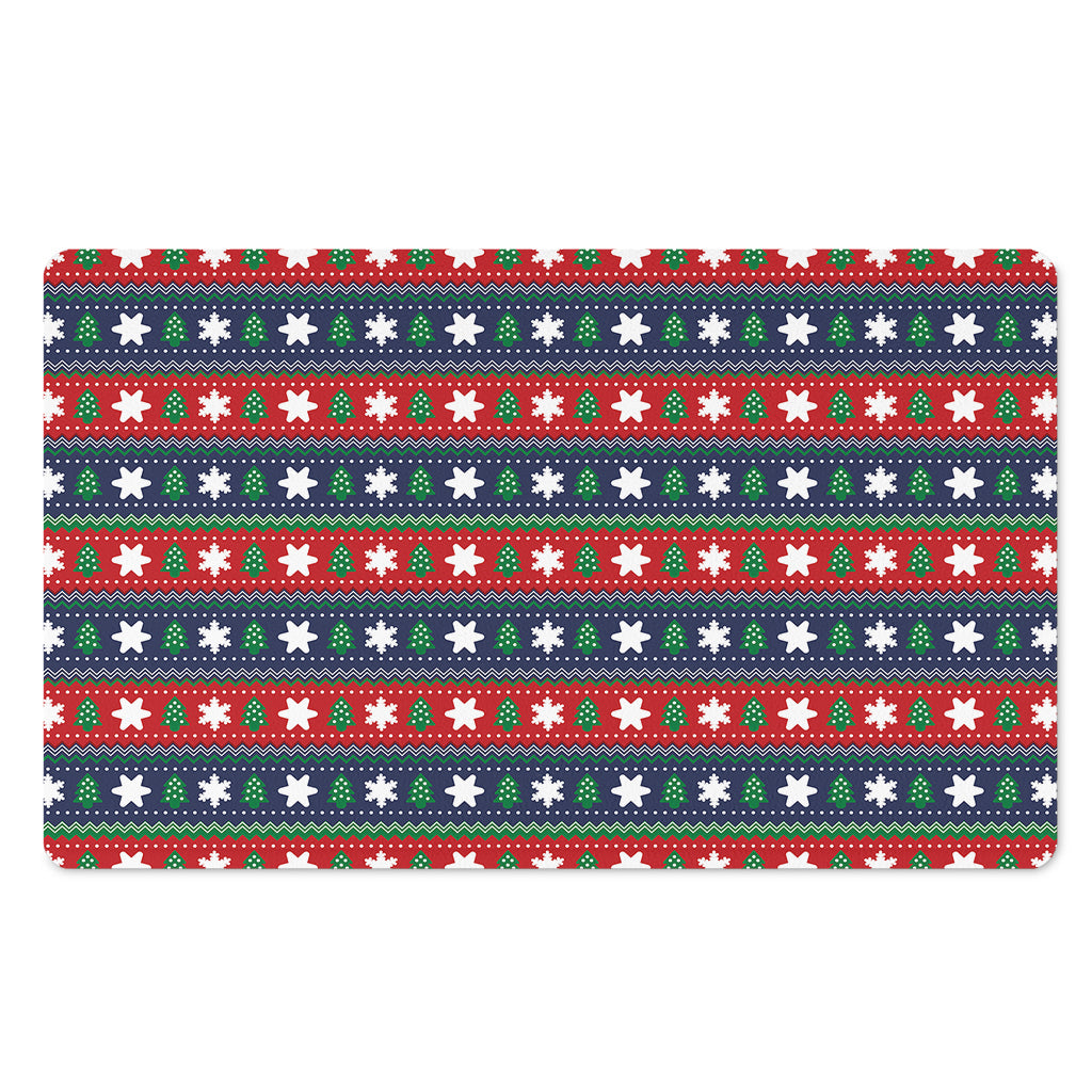 Scandinavian Christmas Pattern Print Polyester Doormat
