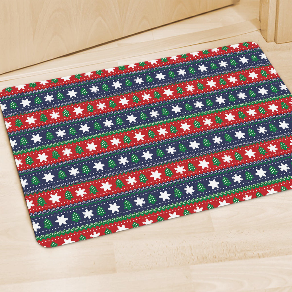 Scandinavian Christmas Pattern Print Polyester Doormat