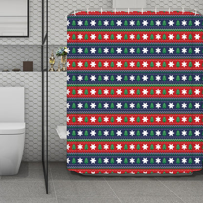 Scandinavian Christmas Pattern Print Polyester Shower Curtain