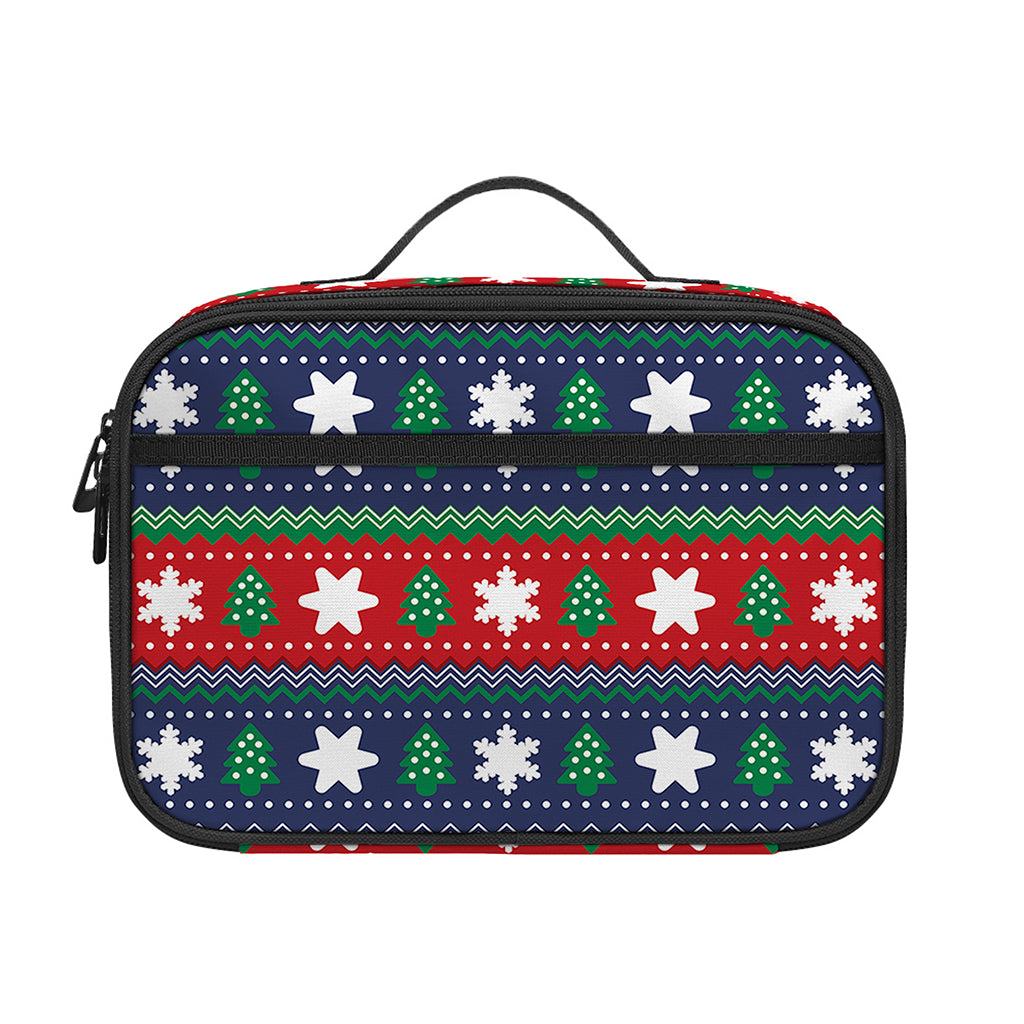Scandinavian Christmas Pattern Print Portable Lunch Bag