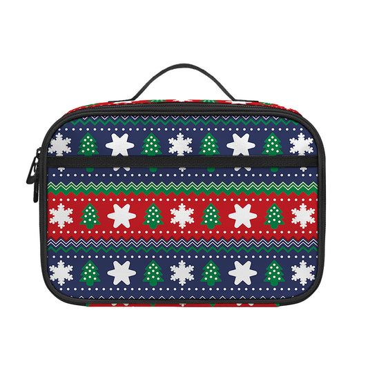 Scandinavian Christmas Pattern Print Portable Lunch Bag
