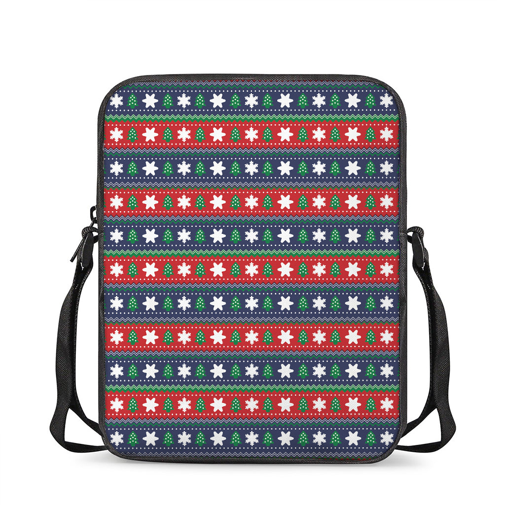 Scandinavian Christmas Pattern Print Rectangular Crossbody Bag