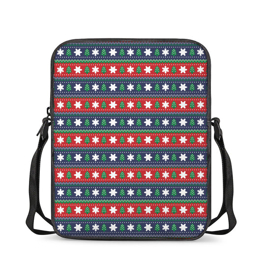 Scandinavian Christmas Pattern Print Rectangular Crossbody Bag
