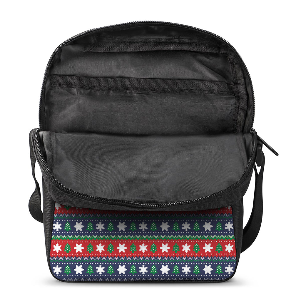 Scandinavian Christmas Pattern Print Rectangular Crossbody Bag