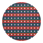 Scandinavian Christmas Pattern Print Round Blanket