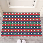 Scandinavian Christmas Pattern Print Rubber Doormat