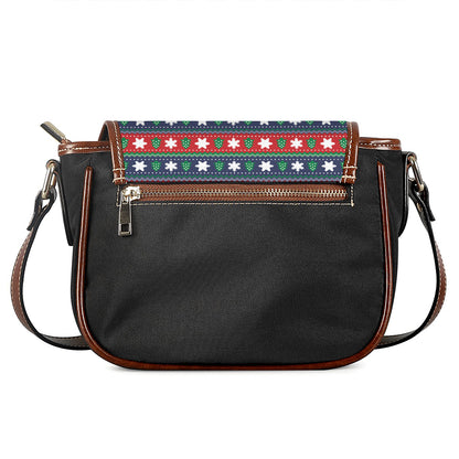 Scandinavian Christmas Pattern Print Saddle Bag