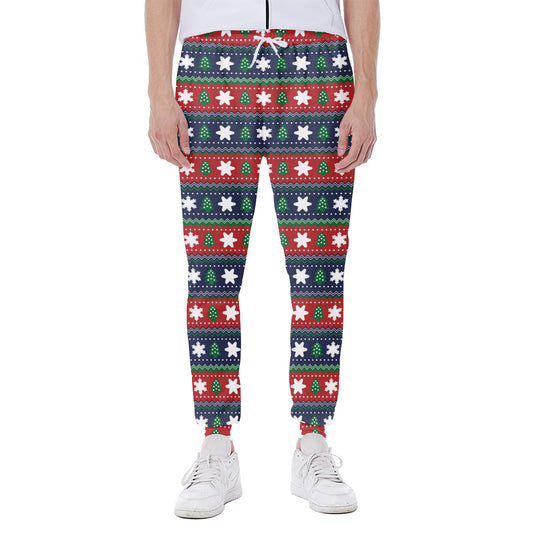 Scandinavian Christmas Pattern Print Scuba Joggers