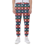 Scandinavian Christmas Pattern Print Scuba Joggers