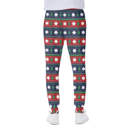 Scandinavian Christmas Pattern Print Scuba Joggers