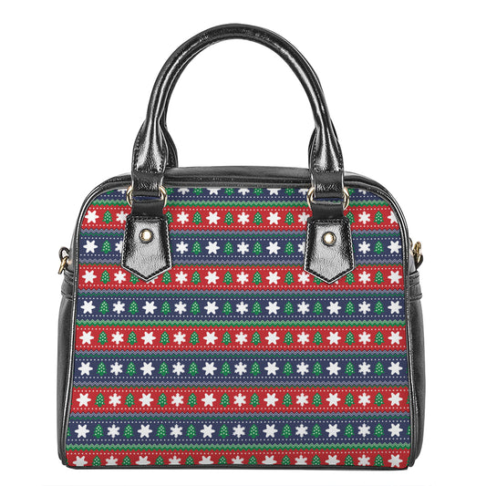 Scandinavian Christmas Pattern Print Shoulder Handbag
