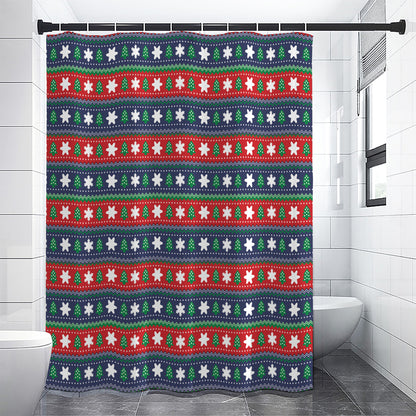 Scandinavian Christmas Pattern Print Shower Curtain