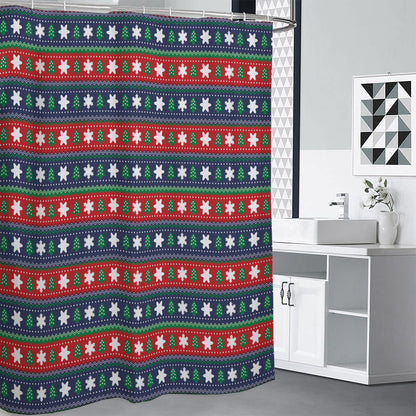 Scandinavian Christmas Pattern Print Shower Curtain