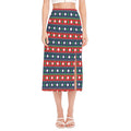 Scandinavian Christmas Pattern Print Side Slit Midi Skirt