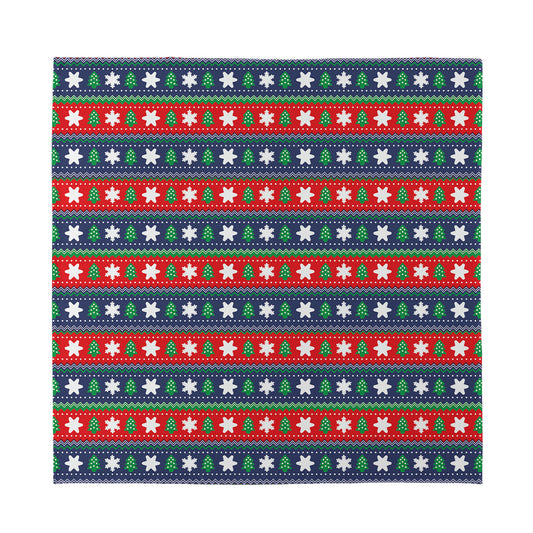 Scandinavian Christmas Pattern Print Silk Bandana