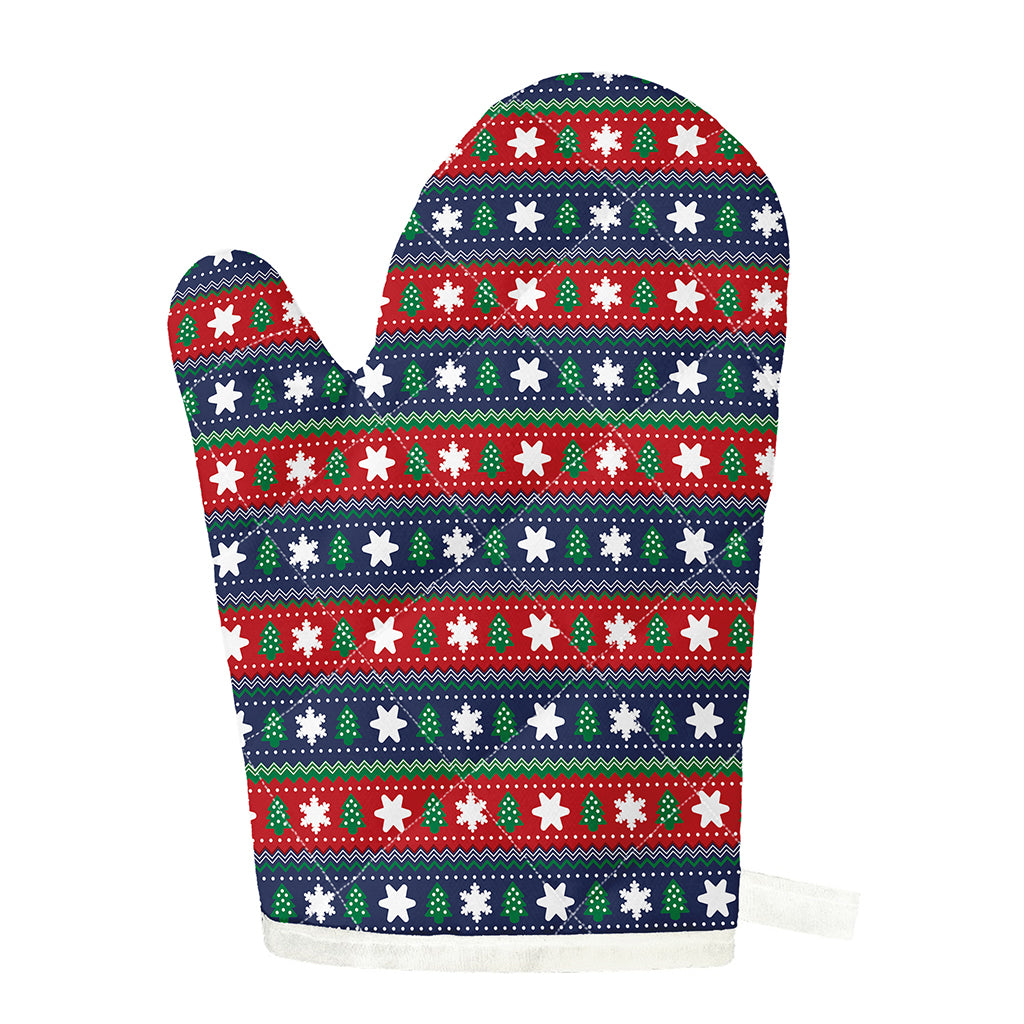 Scandinavian Christmas Pattern Print Single Oven Mitt