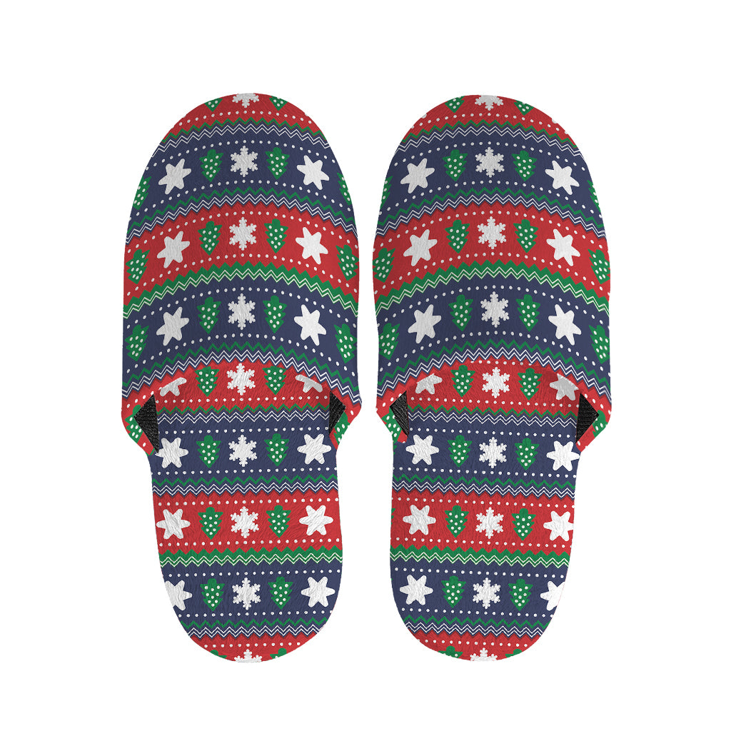 Scandinavian Christmas Pattern Print Slippers