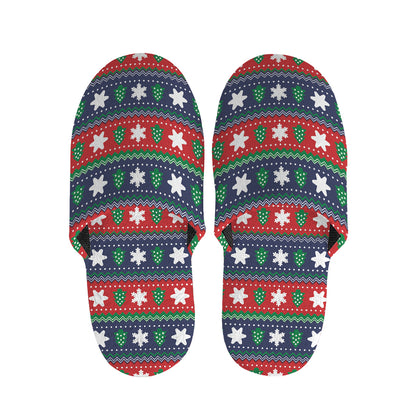 Scandinavian Christmas Pattern Print Slippers