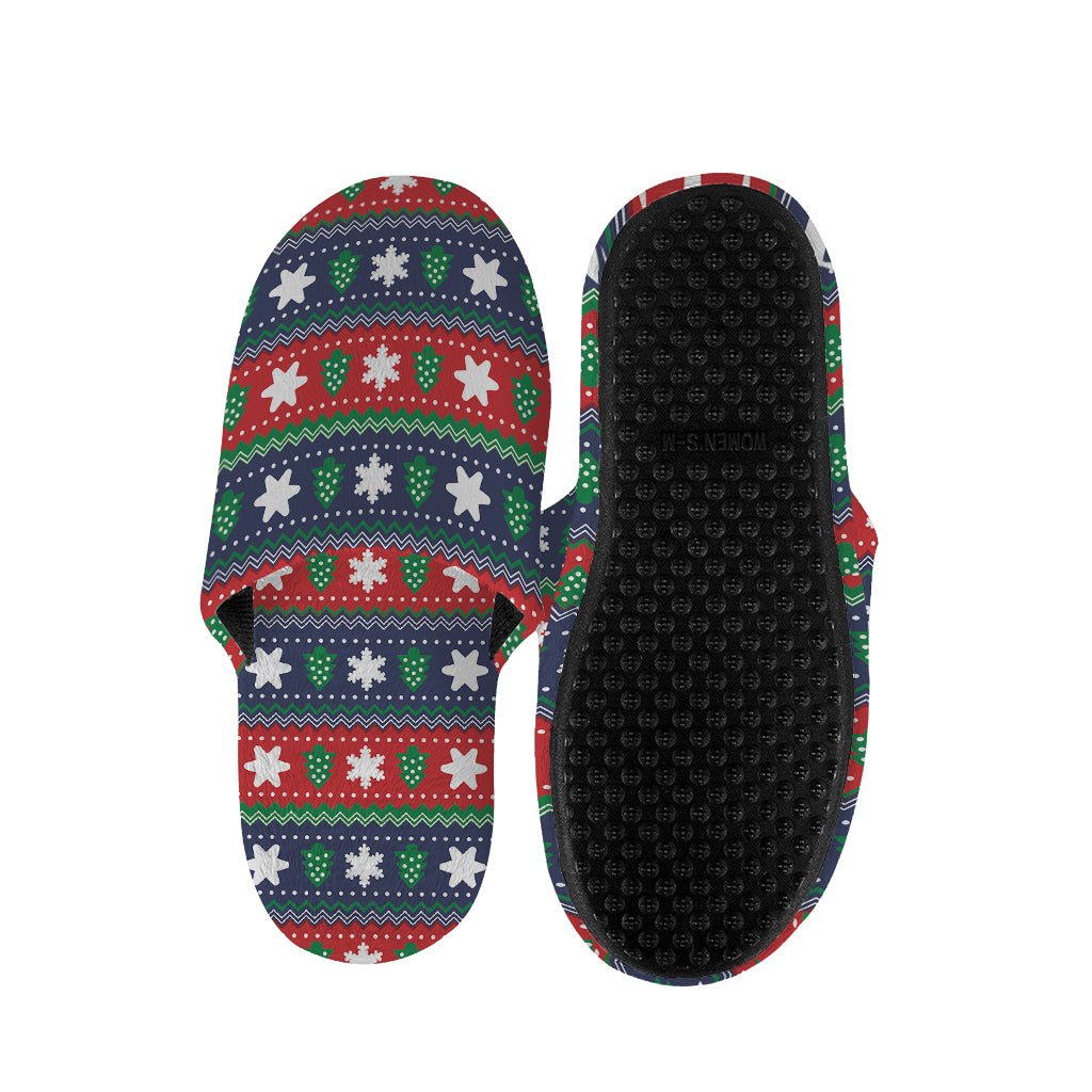 Scandinavian Christmas Pattern Print Slippers