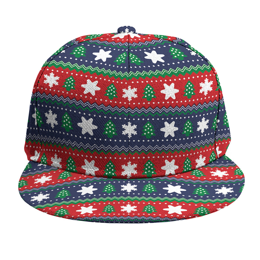 Scandinavian Christmas Pattern Print Snapback Cap