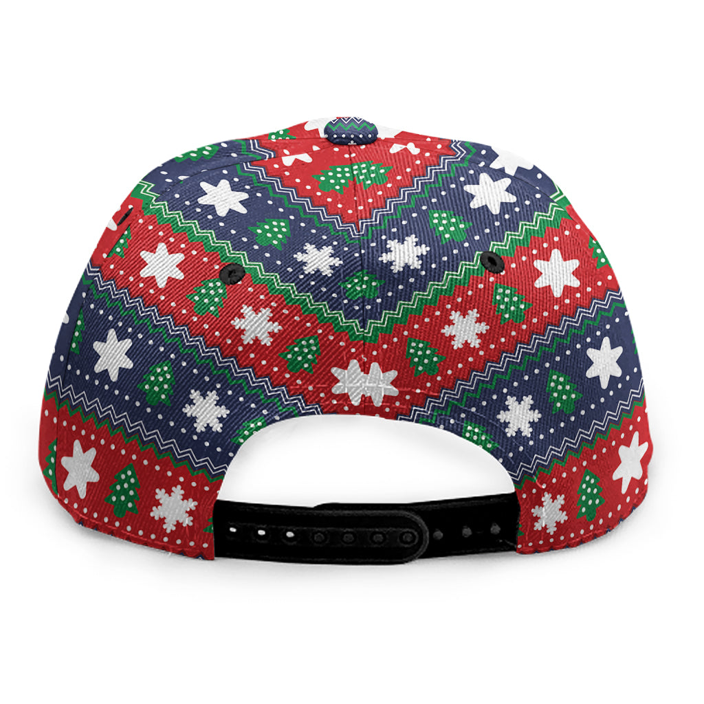 Scandinavian Christmas Pattern Print Snapback Cap
