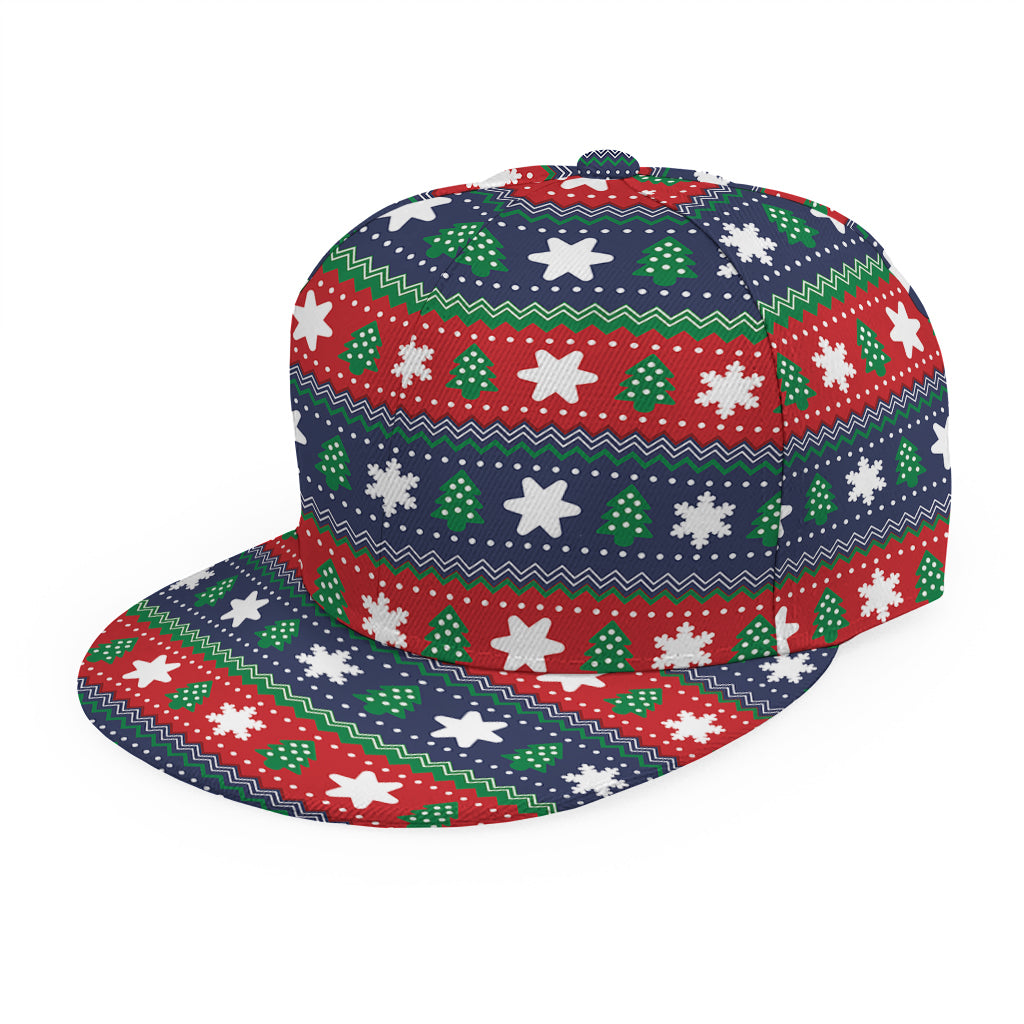 Scandinavian Christmas Pattern Print Snapback Cap
