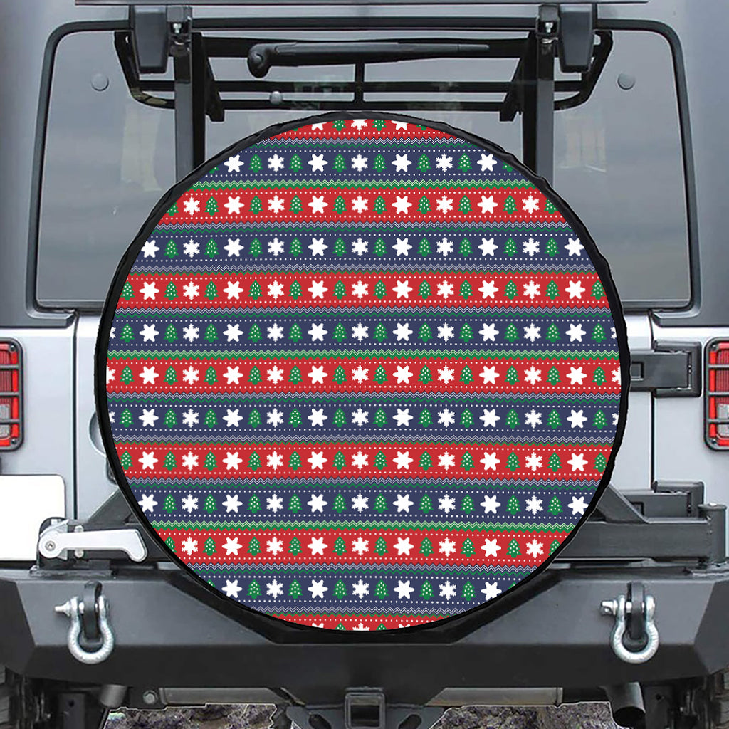 Scandinavian Christmas Pattern Print Tire Cover