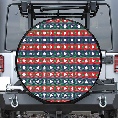 Scandinavian Christmas Pattern Print Tire Cover