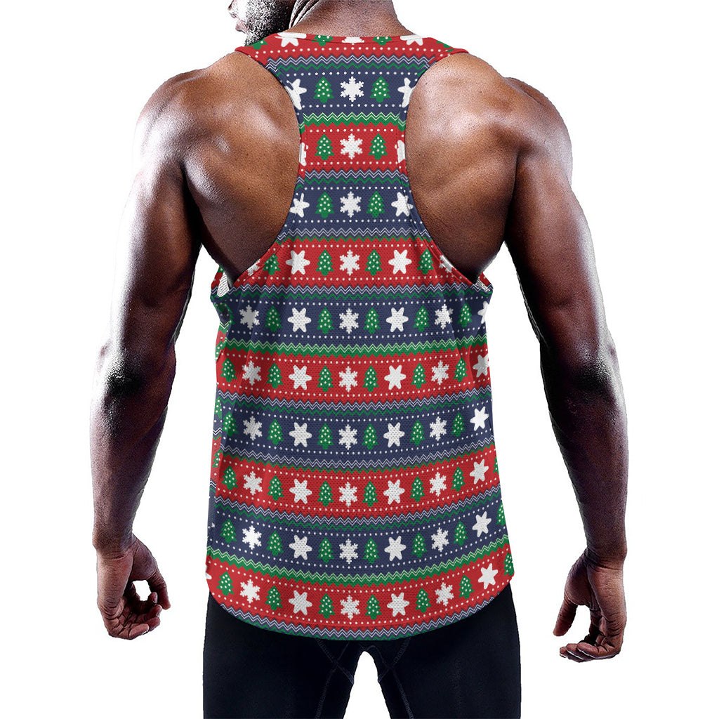 Scandinavian Christmas Pattern Print Training Tank Top