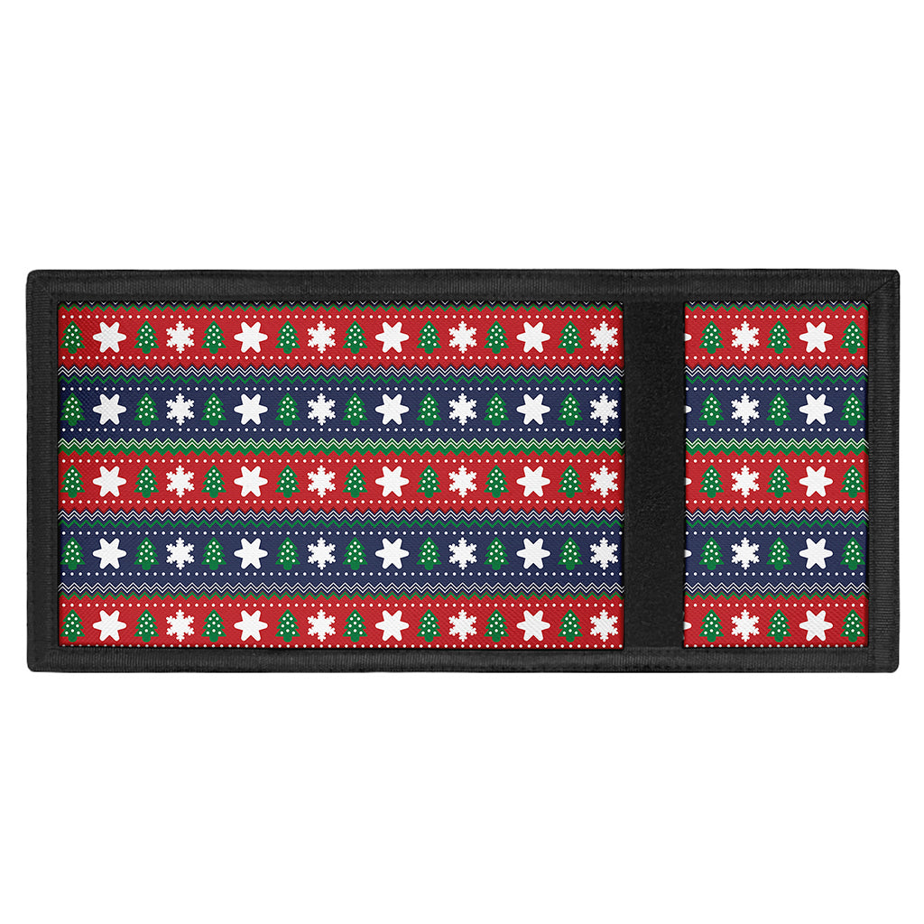 Scandinavian Christmas Pattern Print Trifold Wallet