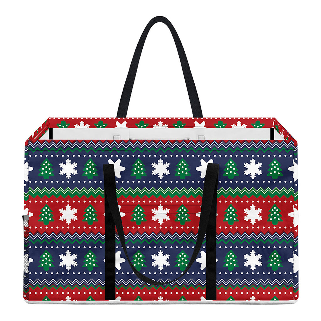 Scandinavian Christmas Pattern Print Utility Tote Bag