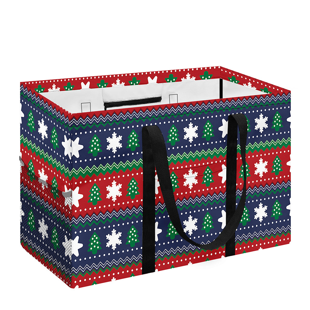 Scandinavian Christmas Pattern Print Utility Tote Bag