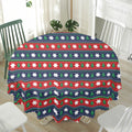 Scandinavian Christmas Pattern Print Waterproof Round Tablecloth
