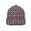 Scandinavian Christmas Pattern Print White Mesh Trucker Hat