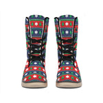Scandinavian Christmas Pattern Print Winter Boots