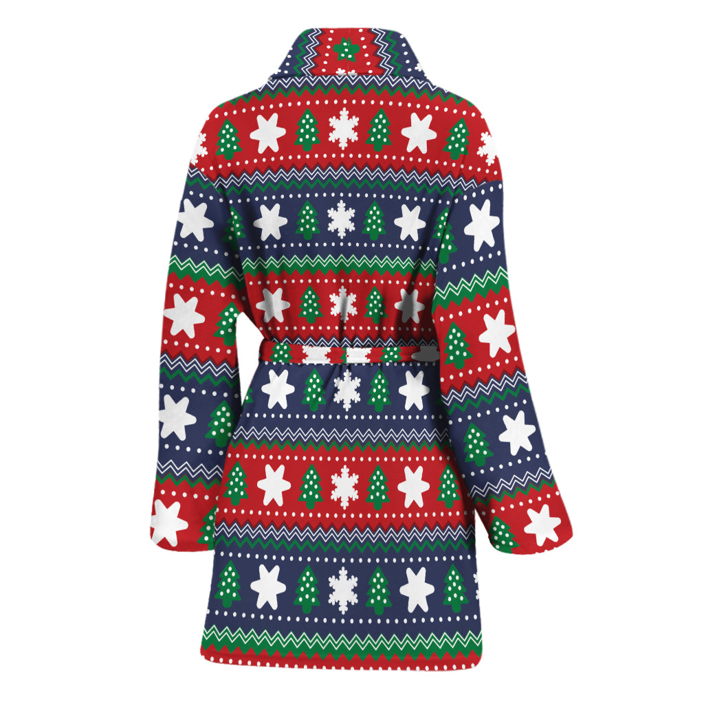 Scandinavian Christmas Pattern Print Women's Bathrobe