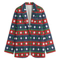 Scandinavian Christmas Pattern Print Women's Cotton Blazer