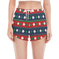 Scandinavian Christmas Pattern Print Women's Split Running Shorts