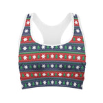 Scandinavian Christmas Pattern Print Women's Sports Bra